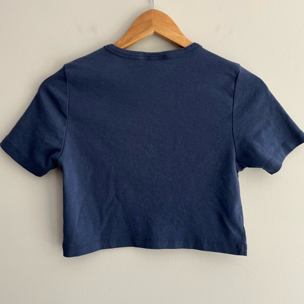 Topshop Notting Hill Navy Blue Crop Top size 10 - Picture 2 of 7